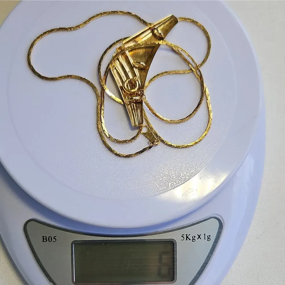 1980's Gold Tone Snake Chain Vintage Choker Necklace 20in
